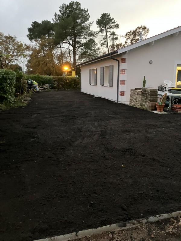 Mise en place de terre végétale