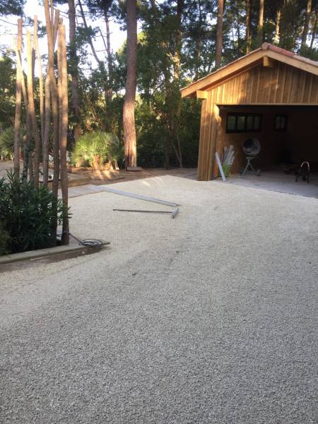 allée calcaire et bordures bois Lège  Cap Ferret