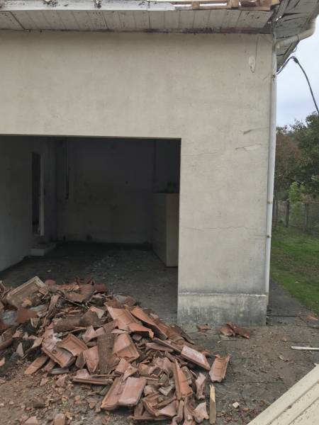 Démolition d'une maison à Lanton